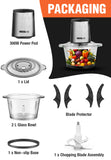 Lyrovo R7018 300-Watt Electric Chopper, Vegetable Chopper, Meat Grinder, Food Processor, Silver