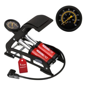 Lyrovo 160 PSI Double Cylinder Portable Foot Pump Air Tyre Inflator for car Bike and Cycle